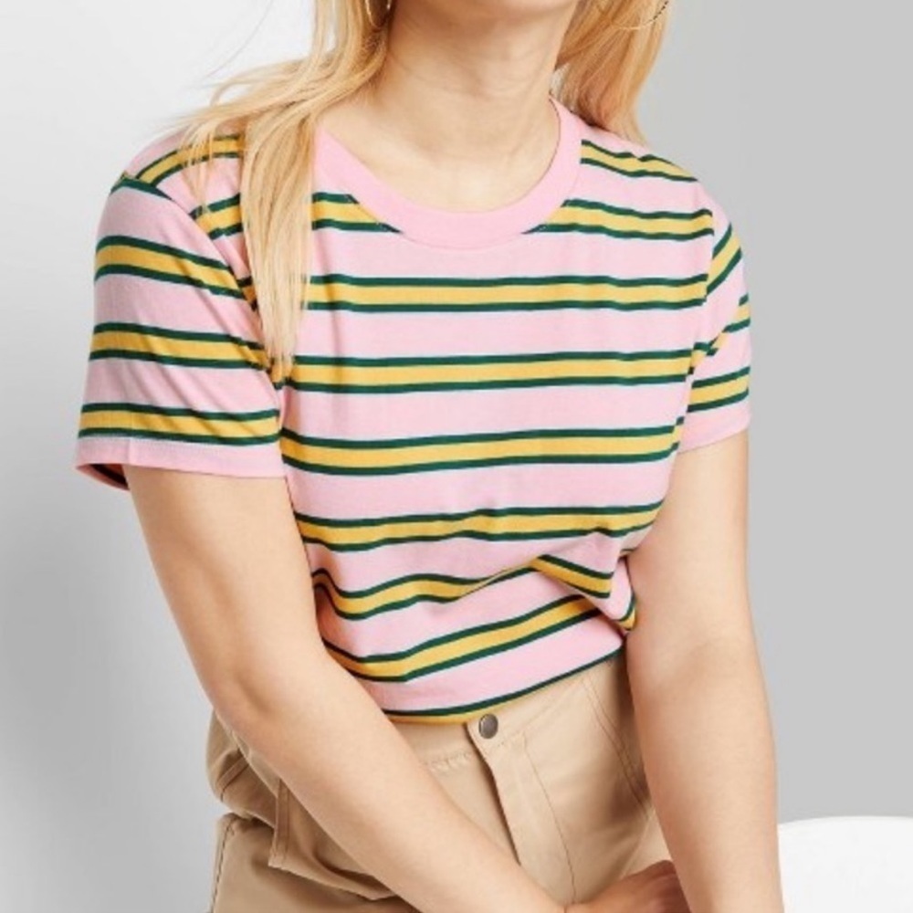 Short sleeve striped tee M